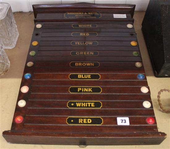 Burroughes and Watts snooker score board